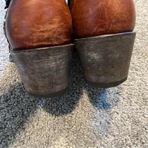 Old Gringo Hippy Dance Boots Burnished Leather 3D Appliquéd Studded Flowers 7.5B - Picture 8 of 16